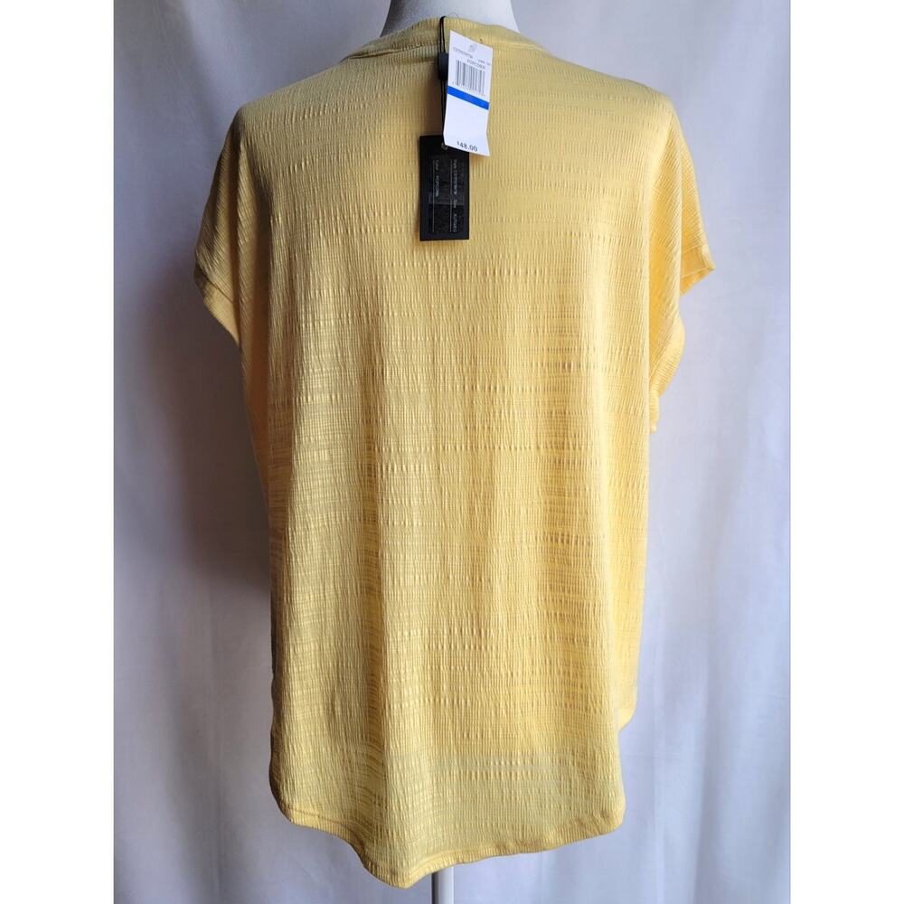 NWT Cable & Gauge Popcorn Yellow Embroidered V-Neck Top Size XL Boho Textured - Picture 4 of 16